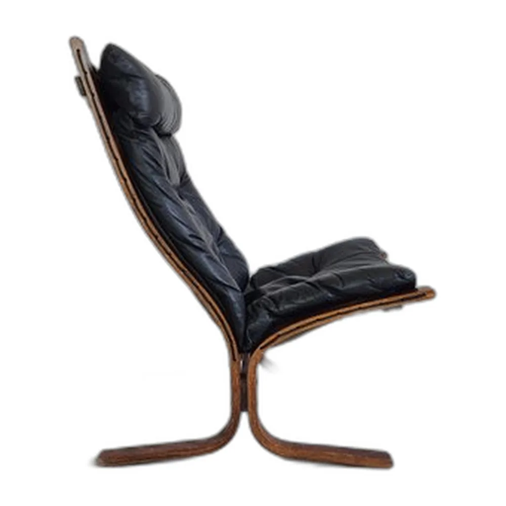 Schwarzer Mid-Century Siesta Ledersessel von Ingmar Relling für Westnofa, 1960er