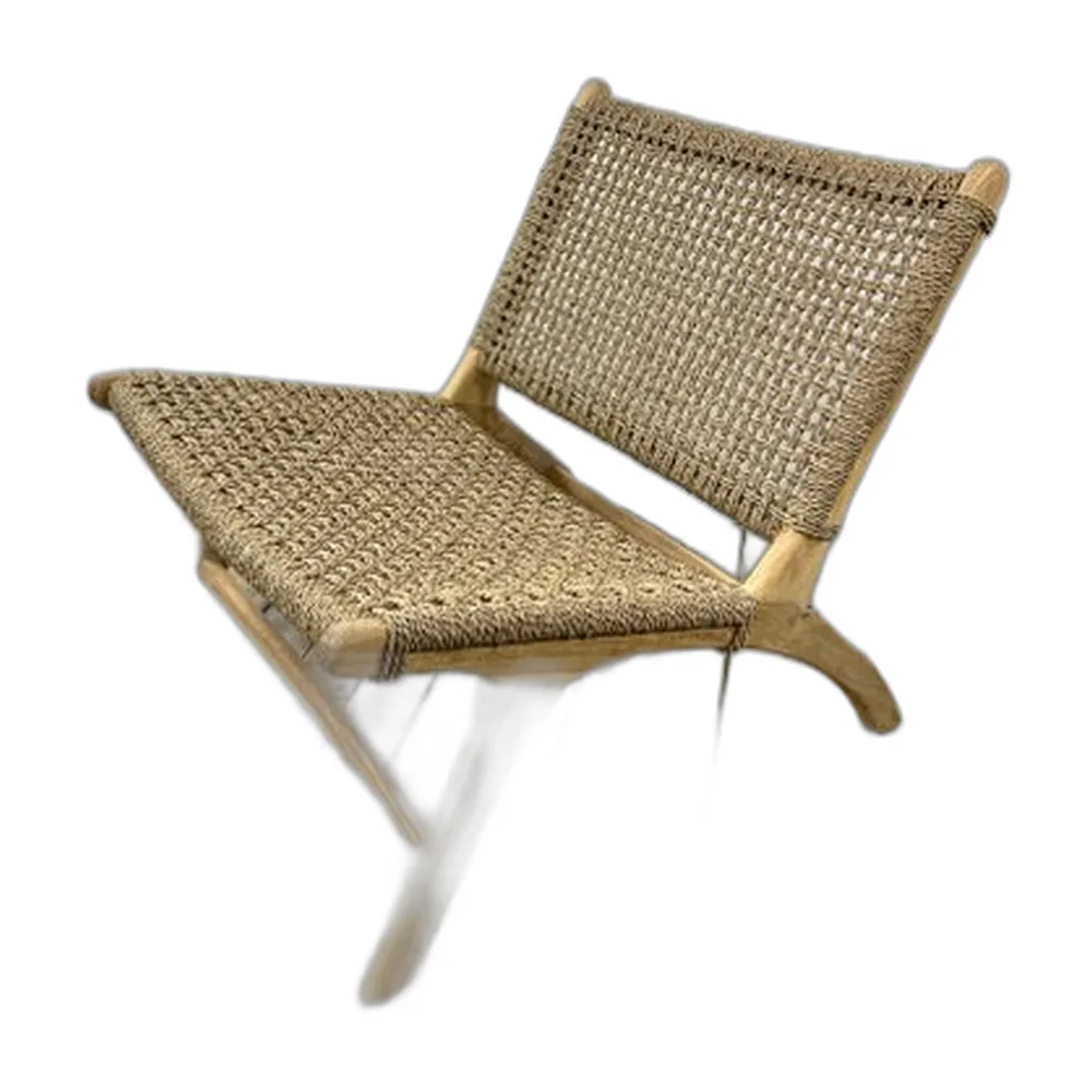 Sessel aus Teak und Geflochtenem Seegras, 2000er