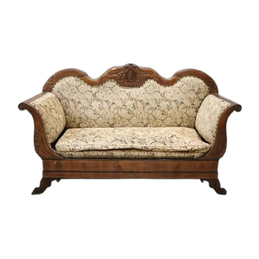 Sofa aus geschnitztem Nussholz, 19. Jh.