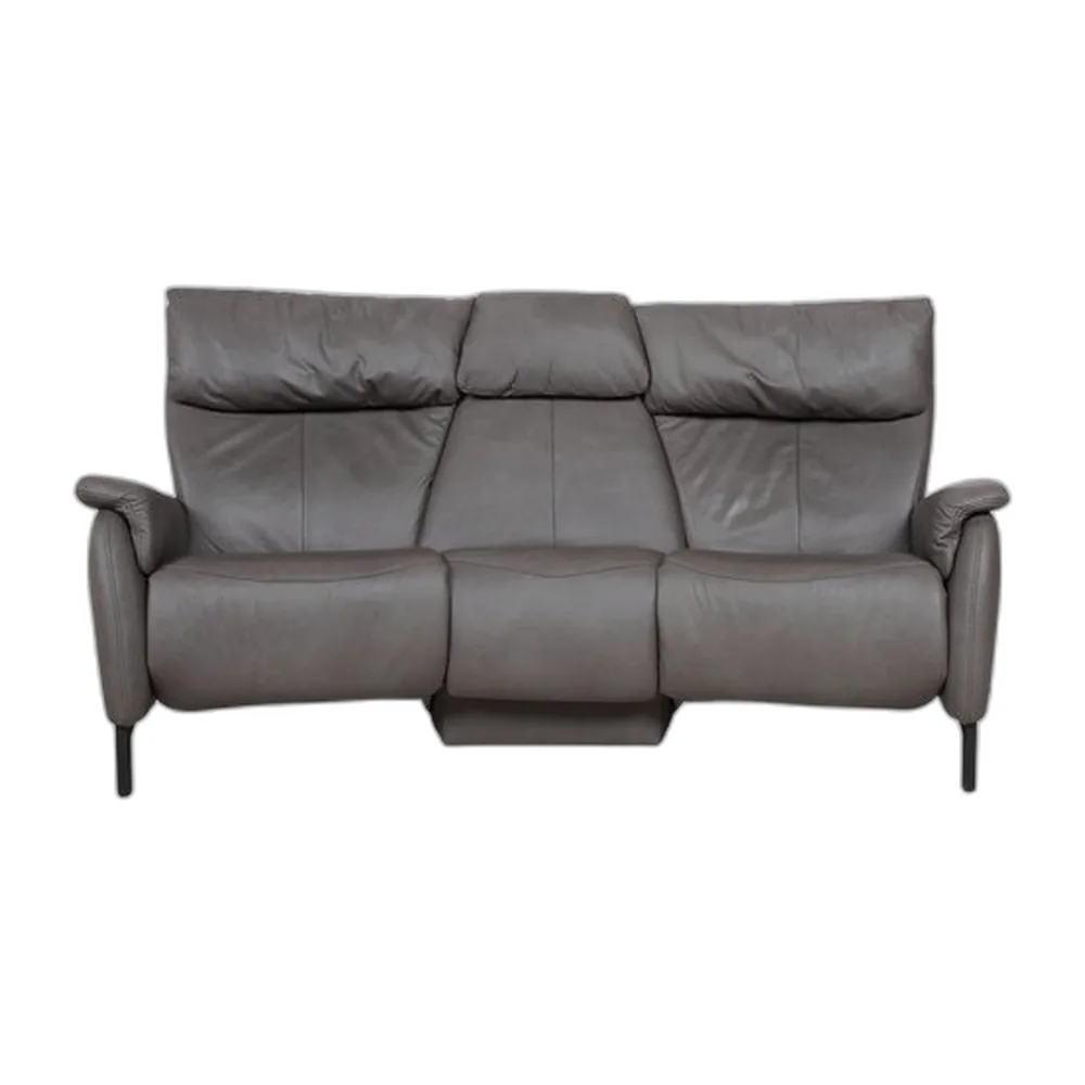 Trapez 3-Sitzer Sofa aus grauem Leder von Himolla