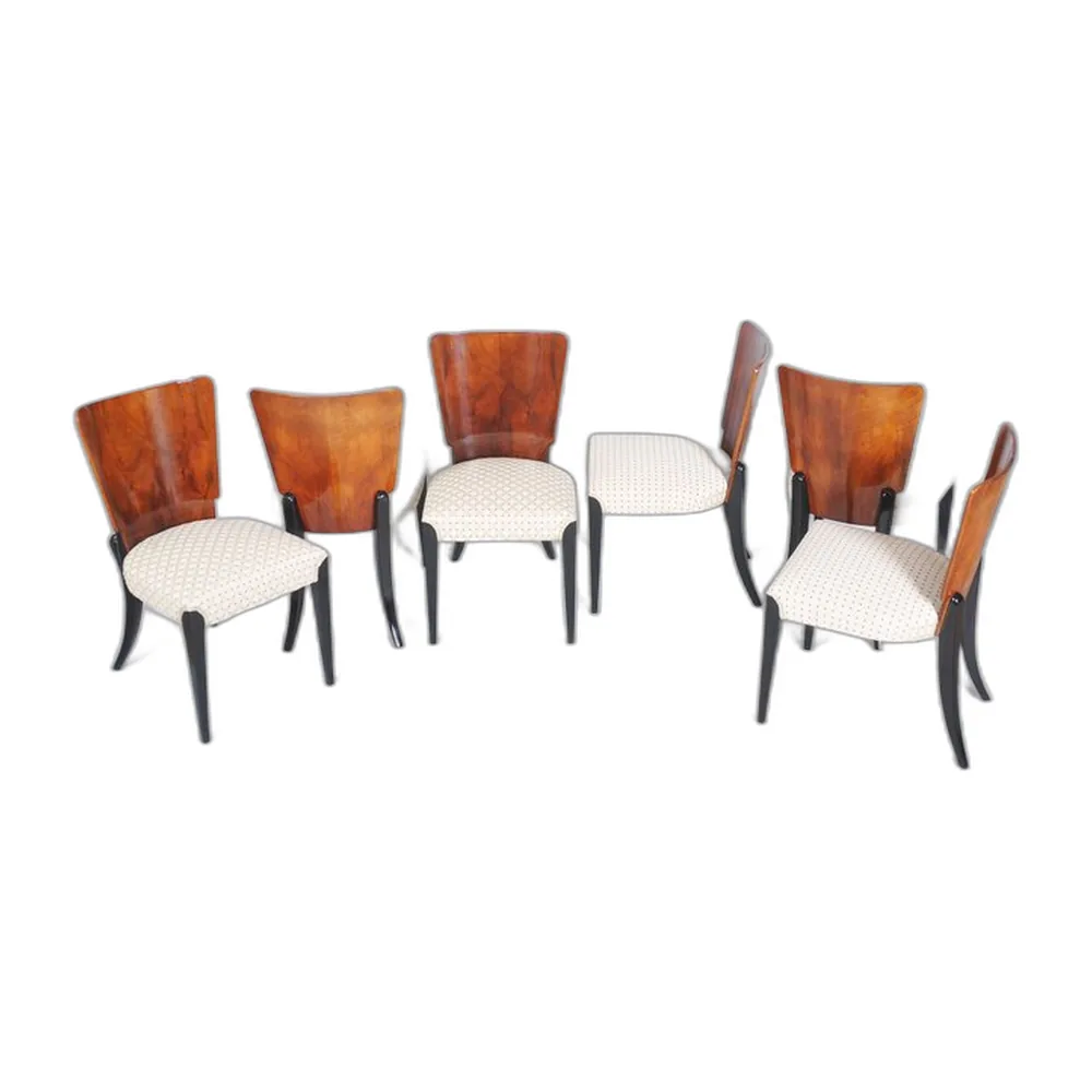 Tschechische Art Deco Stühle aus Buche, 1930er, 6er Set