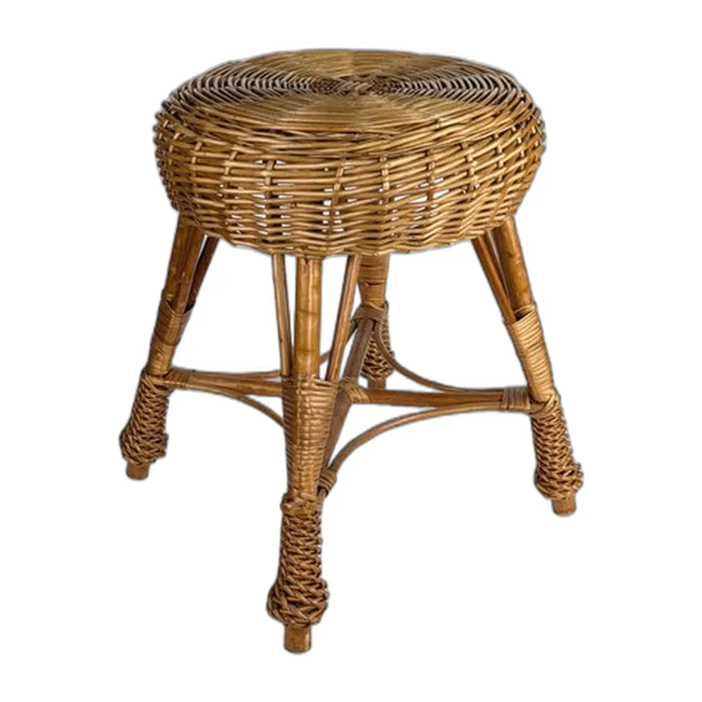 Vintage Hocker aus Korbgeflecht, 1960
