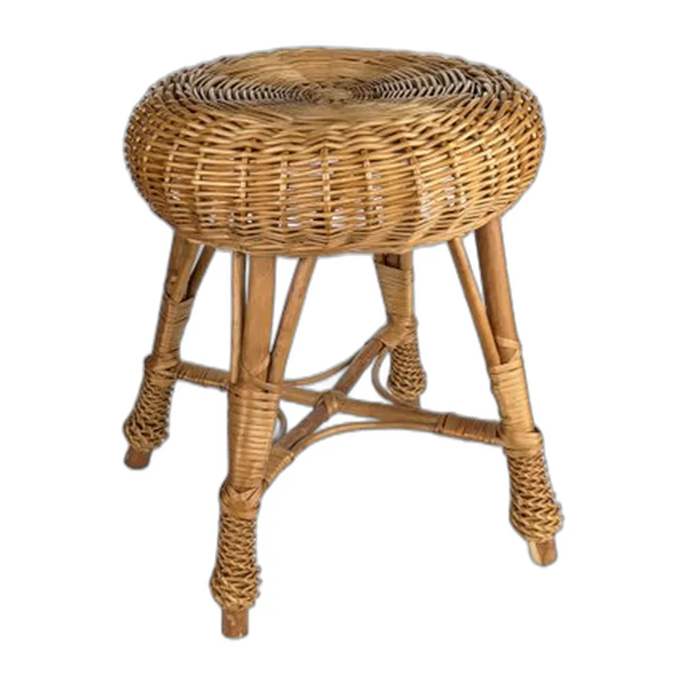 Vintage Hocker aus Korbgeflecht, 1960er