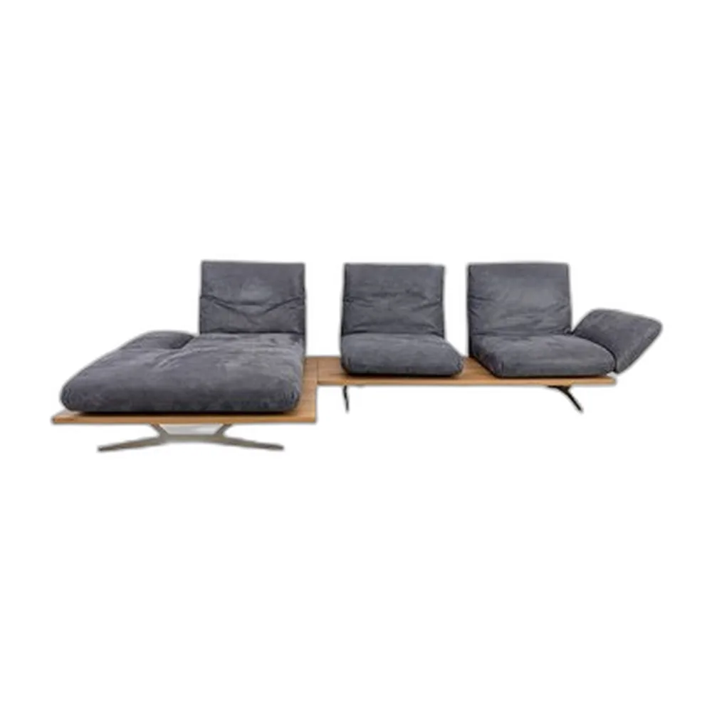 Vintage Schwof Ecksofa aus Blauem Leder von Koinor