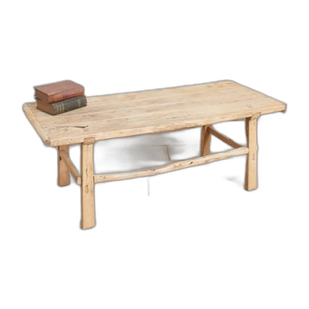 Antiker rustikaler Couchtisch aus Ulmenholz, 1920er