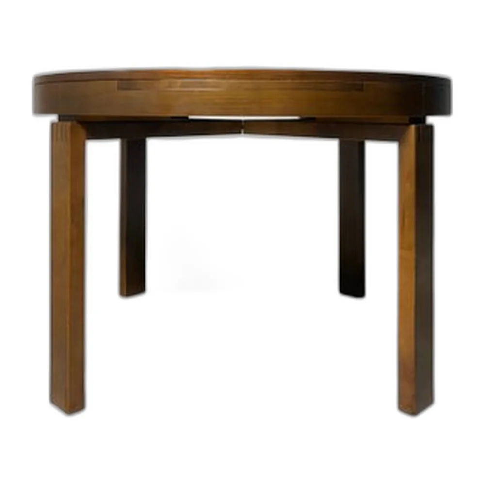 Ausziehbarer brutalistischer runder Vintage Tisch, 1960er