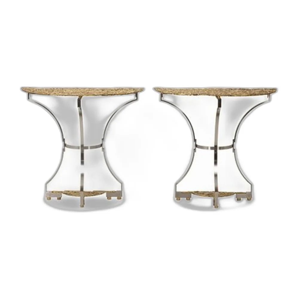 Beistelltische aus Metall & Gussbronze, 2er Set