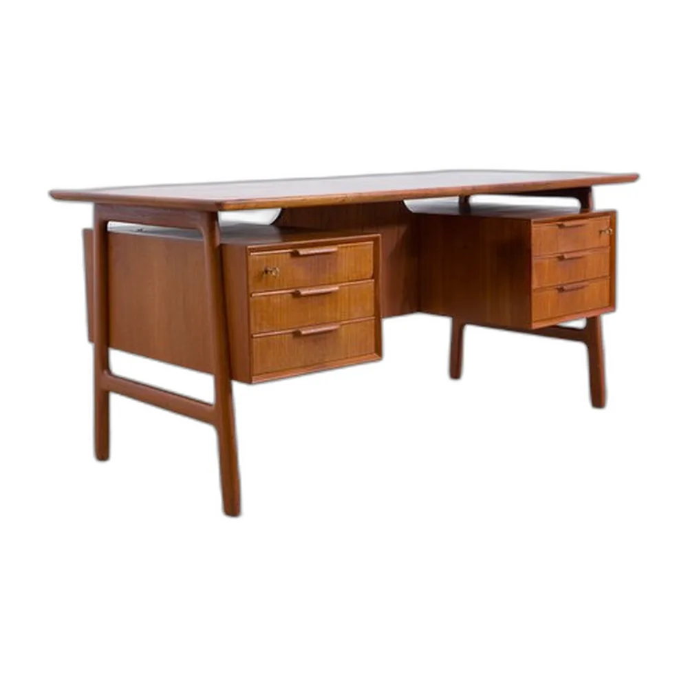 Dänischer Modell 75 Schreibtisch aus Teak von Omann Jun, 1960er