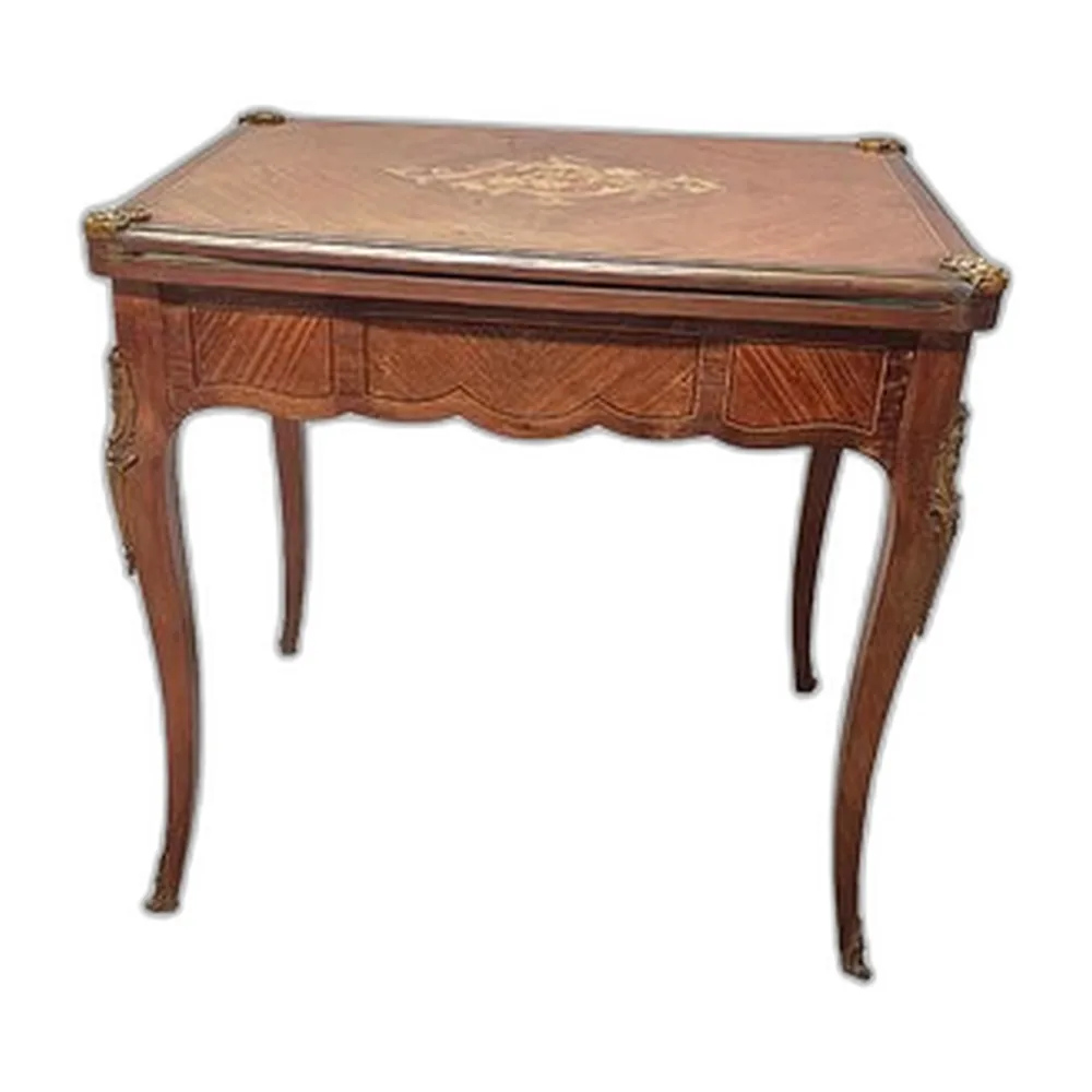 Französischer Louis XV Spieltisch mit Intarsien, 1960er