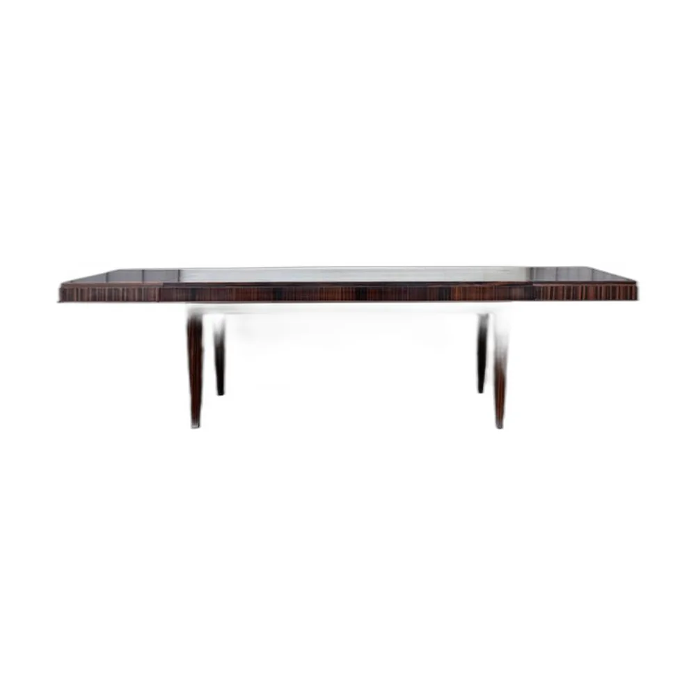 Französischer Makassar Ebenholz Esstisch im Art Deco Stil