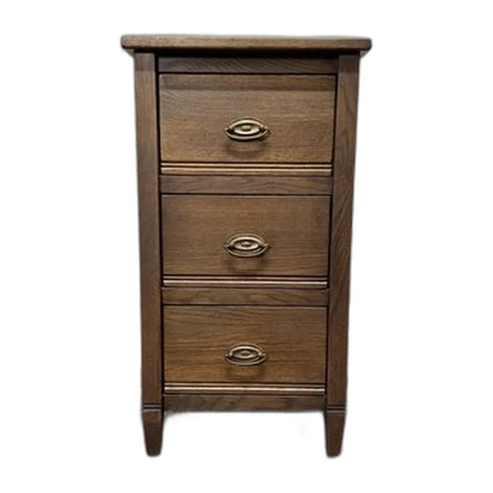 Französischer Vintage Eichenholz Nachttisch