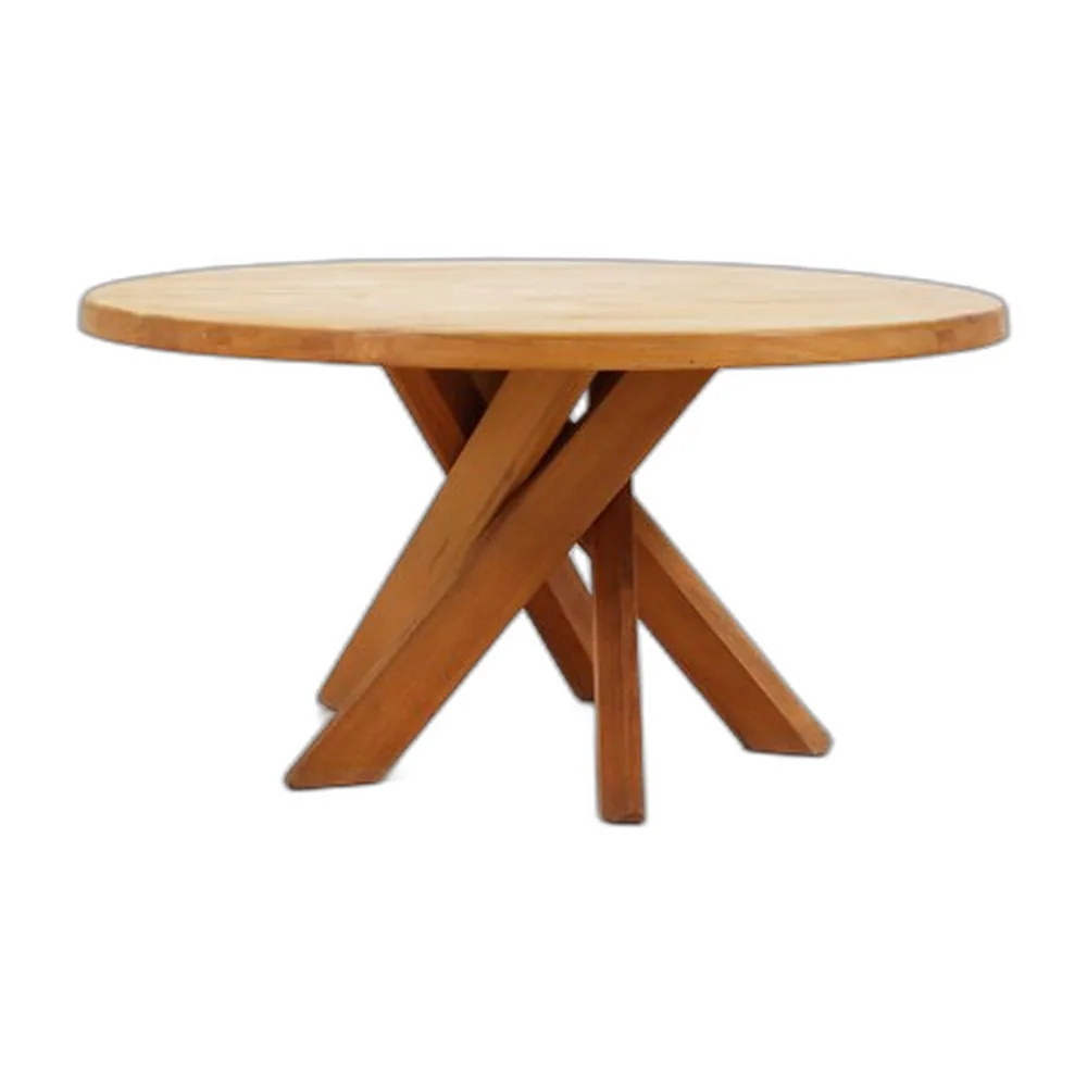 Großer runder Modell T21 Sfax Tisch von Pierre Chapo, Frankreich, 1973