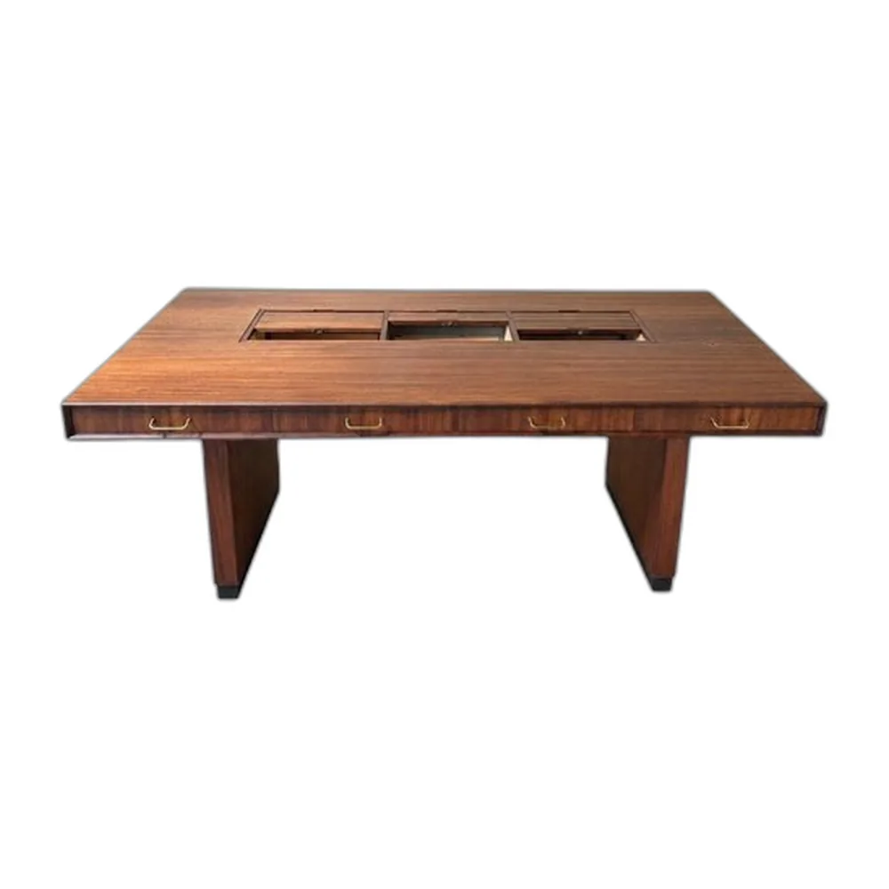 Großer Vintage Schreibtisch mit Rolltüren, 1960er