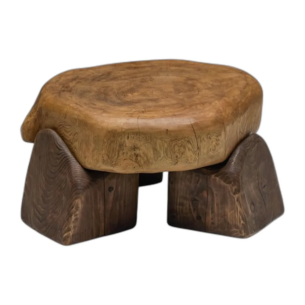 Handgeschnitzter brutalistischer Couchtisch, Frankreich, 2025