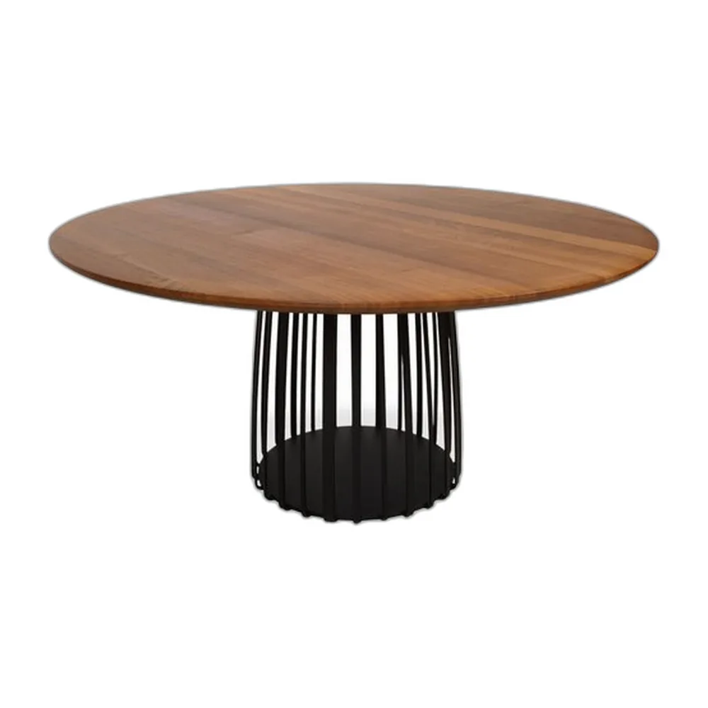 Janua Esstisch aus Holz mit Korbgeflecht