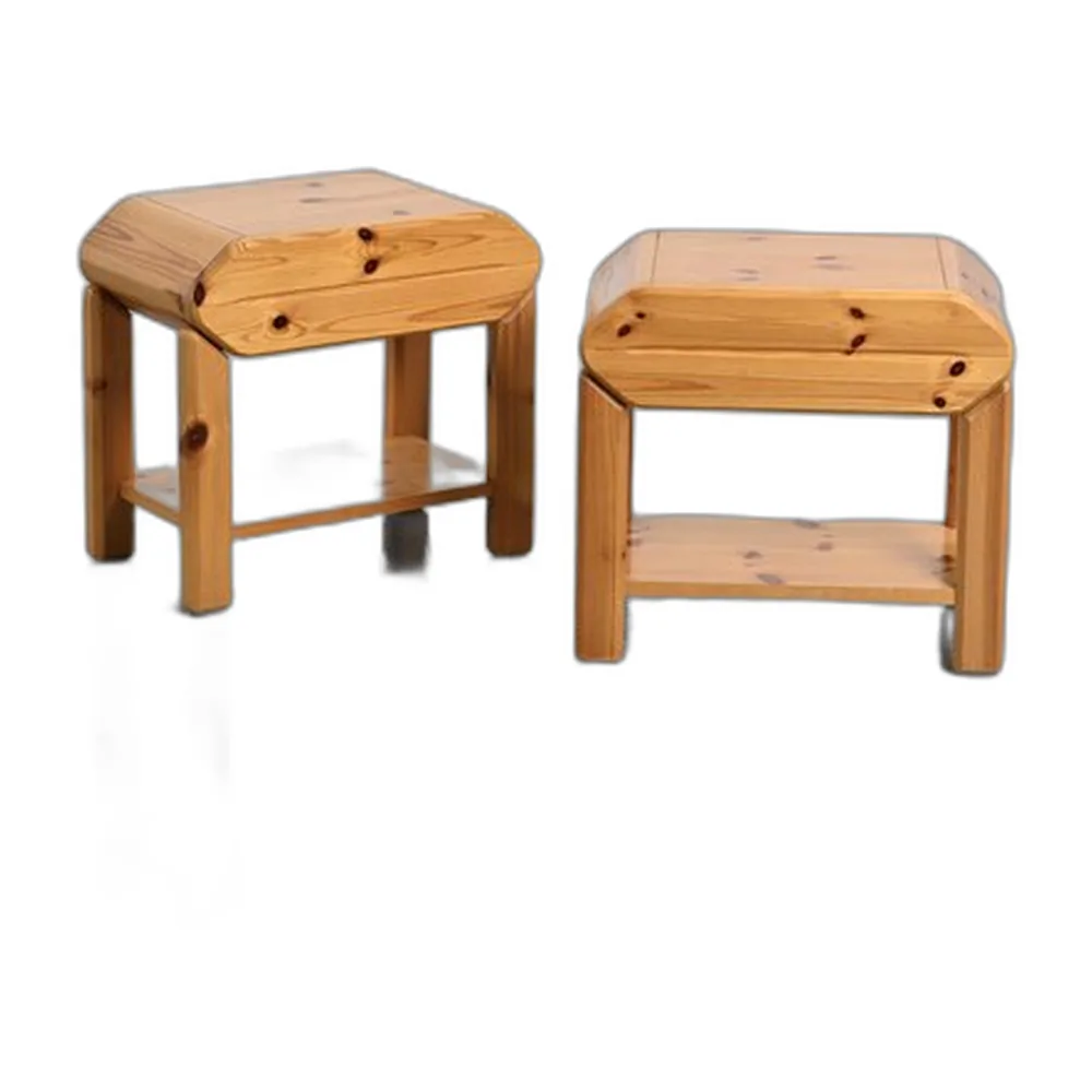 Kiefernholz Nachttische von Maison Regain, 1970, 2er Set