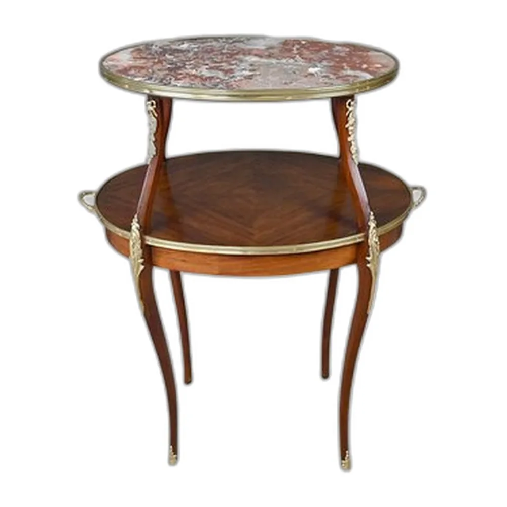 Louis XV Teetisch aus Mahagonifurnier, frühes 20. Jh