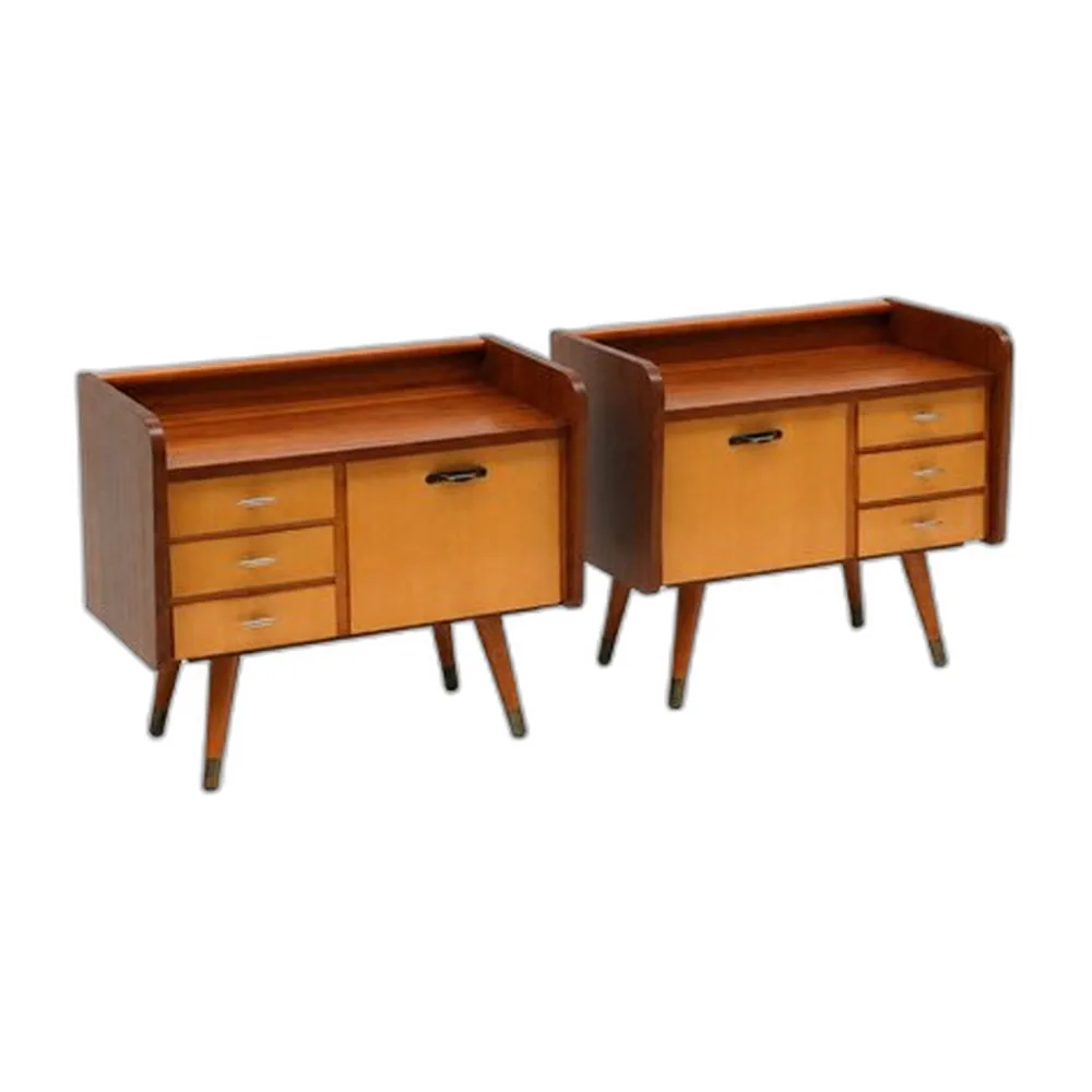 Nachttische aus Teak, 2er Set