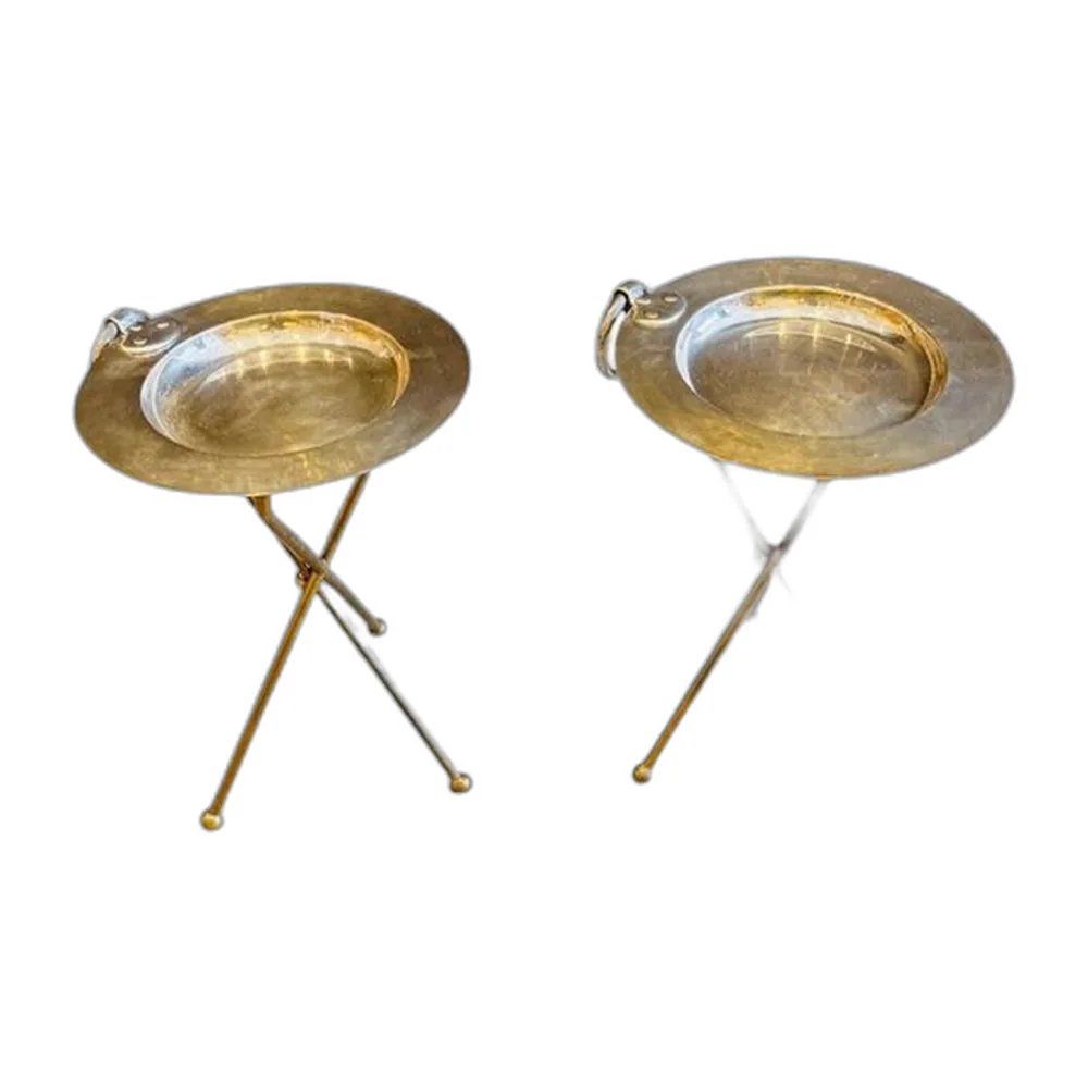 Neoklassizistische klappbare Beistelltische, 1960er, 2er Set