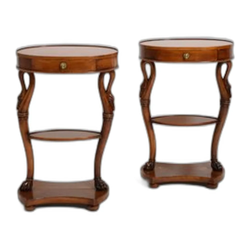 Ovale Swan Beistelltische, 1900er, 2er Set