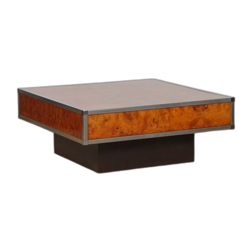 Quadratischer Couchtisch aus Wurzelholz, 1980er