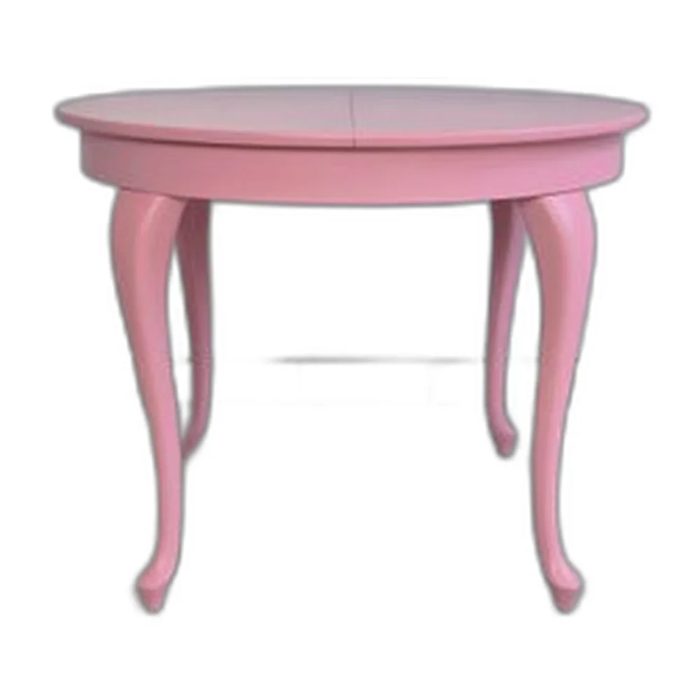 Runder ausziehbarer Mid-Century Esstisch in Pink, 1950er