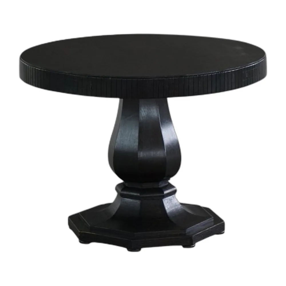 Runder dänischer Vintage Art Deco Konsolentisch aus ebonisierter Eiche, 1930er