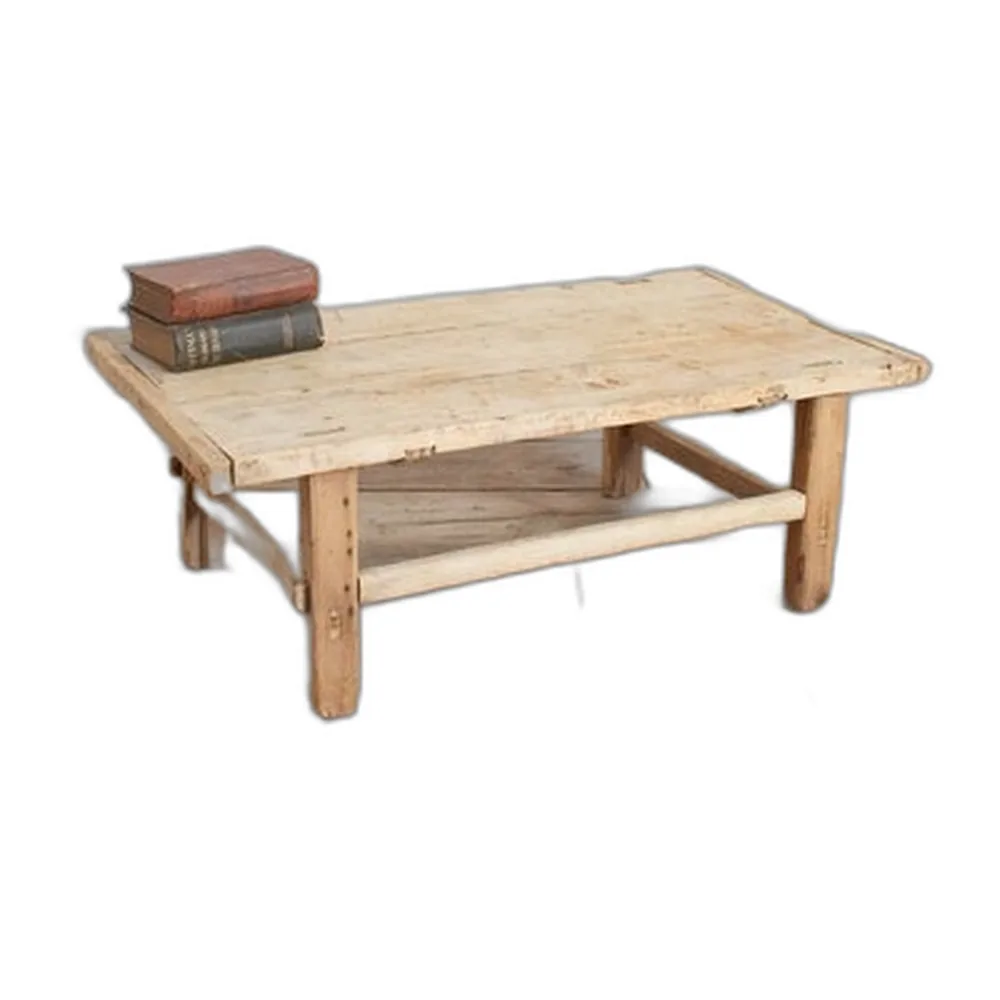 Rustikaler Vintage Couchtisch aus Ulmenholz, 1920er