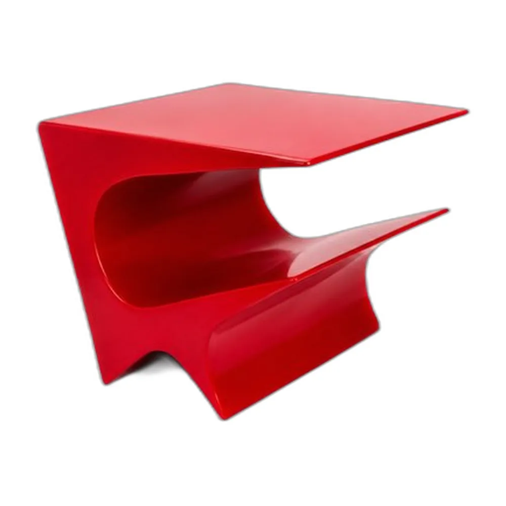 Star Axis Beistelltisch aus rotem Aluminium von Neal Aronowitz