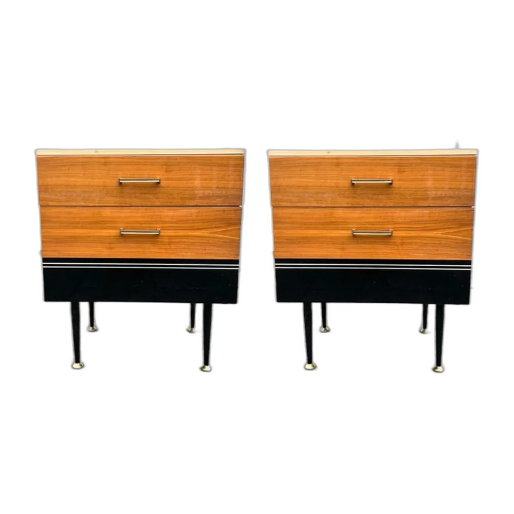 Vintage Art Deco Nachttische, 1960er, 2er Set