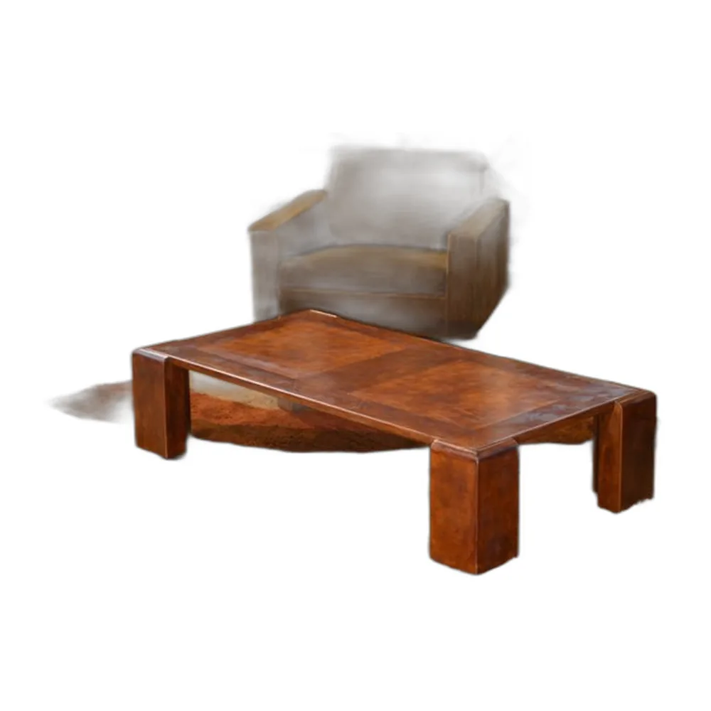 Vintage Couchtisch aus Leder, 1950er