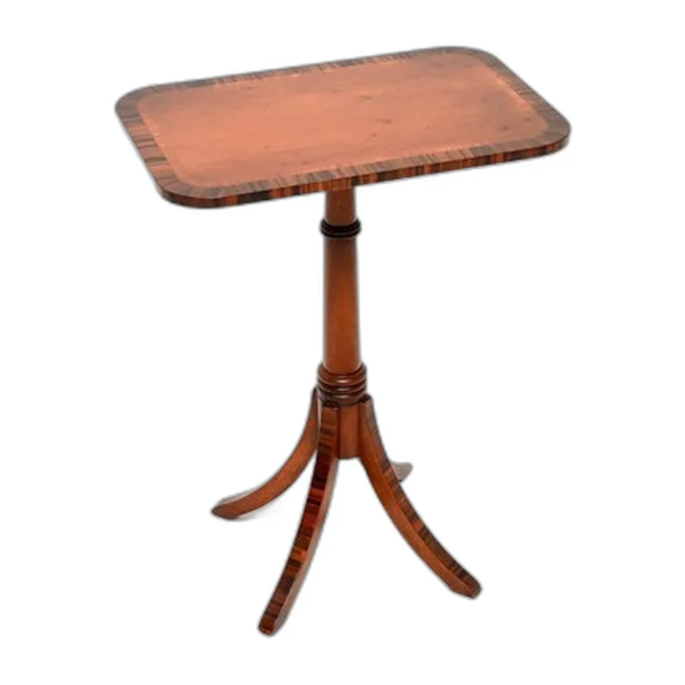 Vintage Regency Beistelltisch aus Eibenholz mit Intarsien, 1930