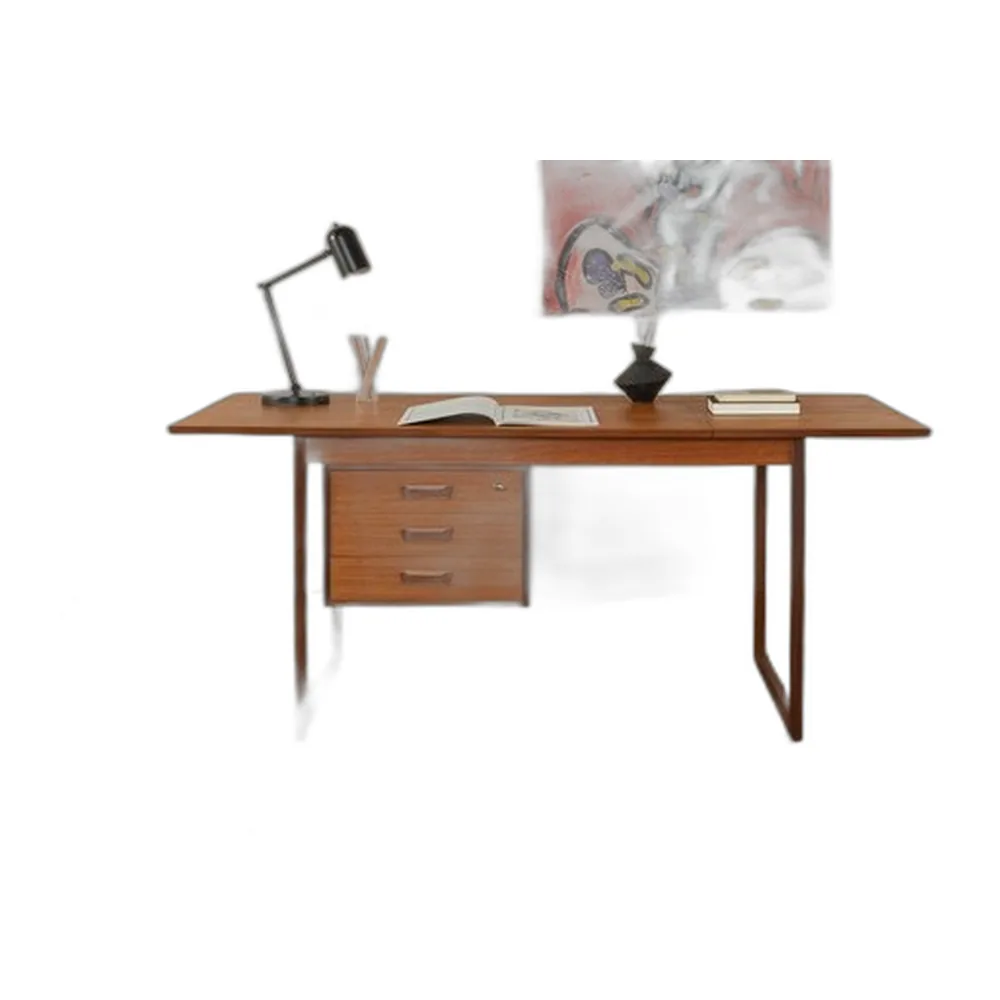 Vintage Teak Furnier Schreibtisch, 1960er