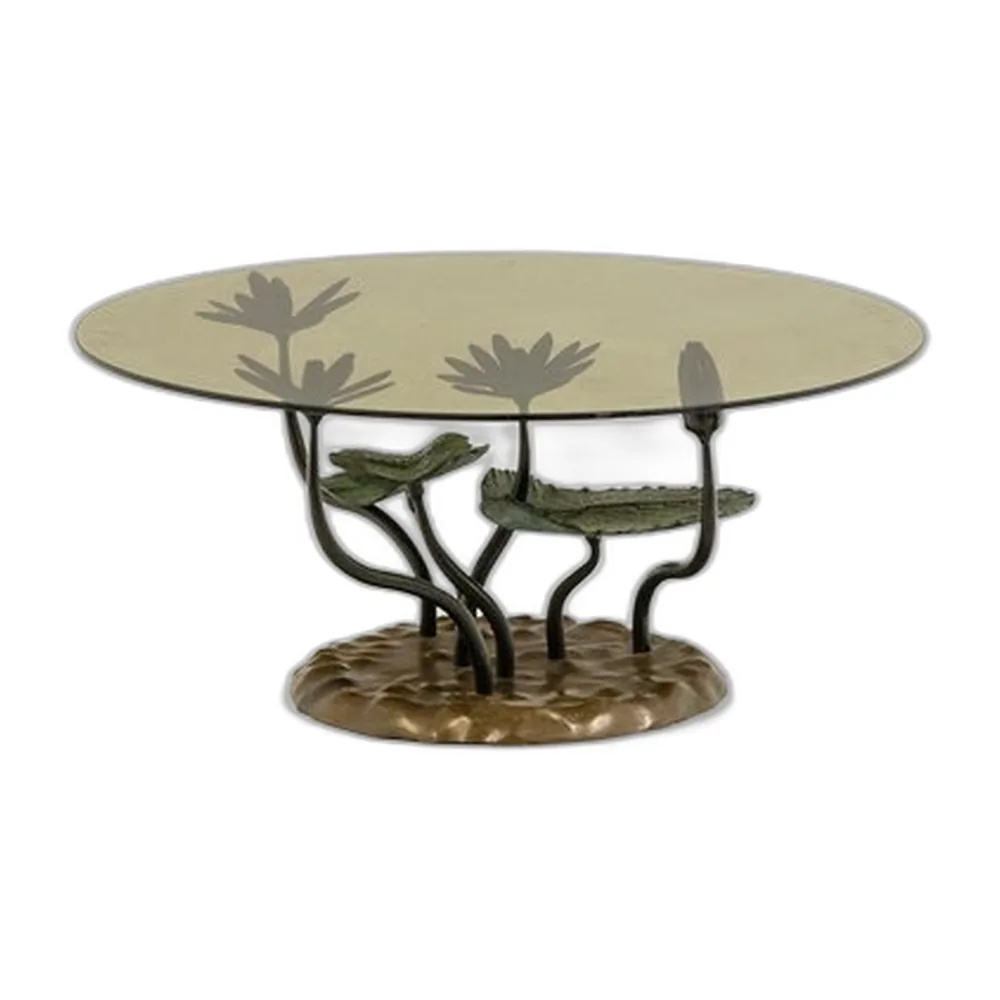 Water Lily Couchtisch aus Bronze, 1970er