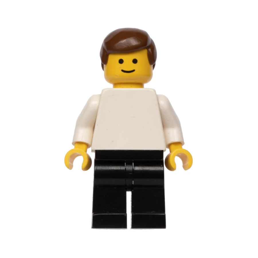 Man, White Torso, Black Legs, Brown Hair